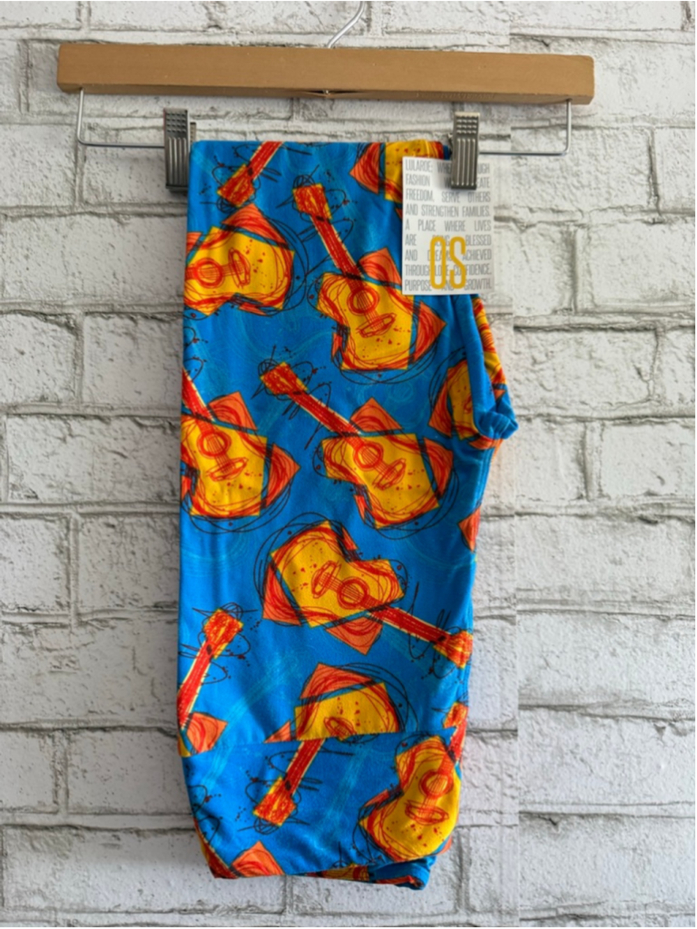 NEW!!! Guitar Leggings LuLaRoe Size OS One Size rare blue background